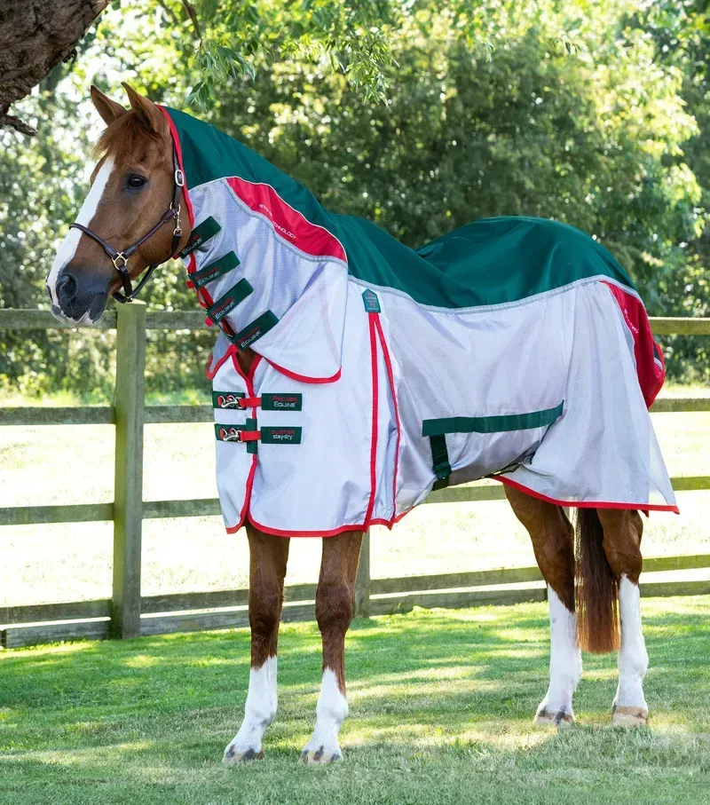 Premier Equine Buster Stay-Dry Super Lite Fly Rug With Surcingles - Green