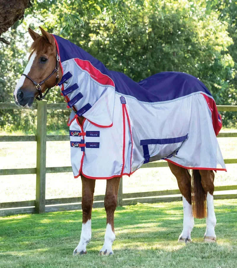 Premier Equine Buster Stay-Dry Super Lite Fly Rug With Surcingles - Navy