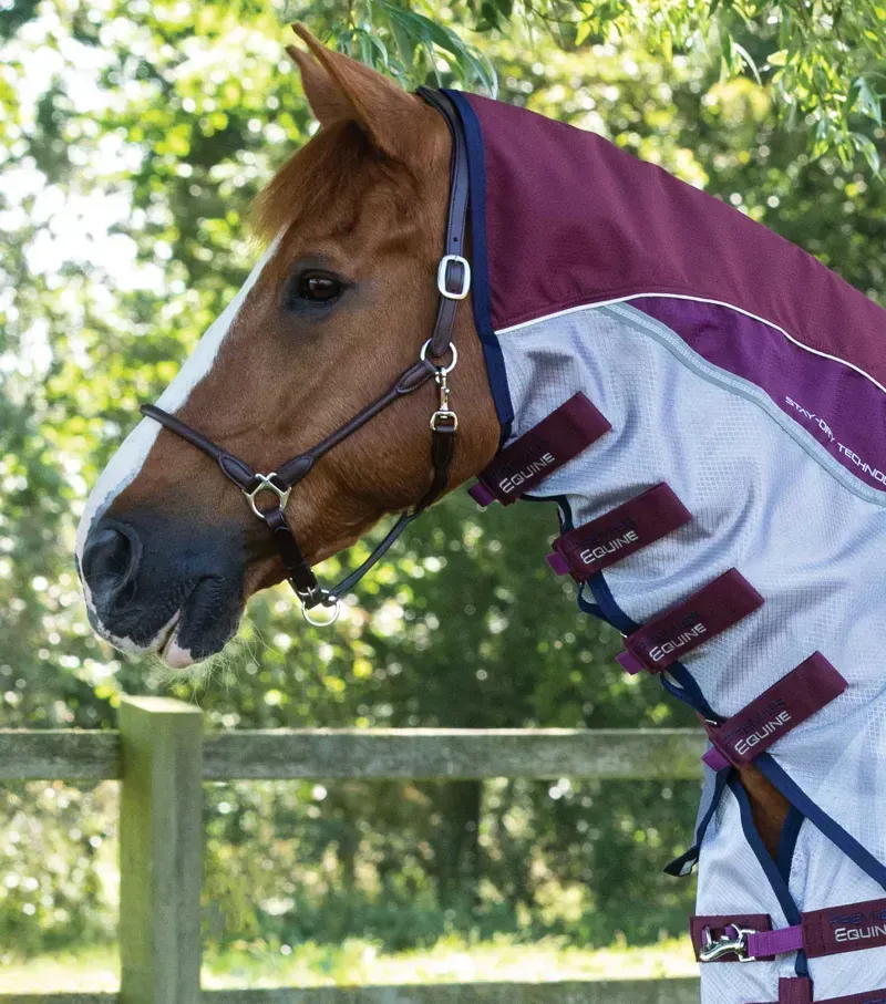 Premier Equine Buster Stay-Dry Super Lite Fly Rug With Surcingles - Wine-1