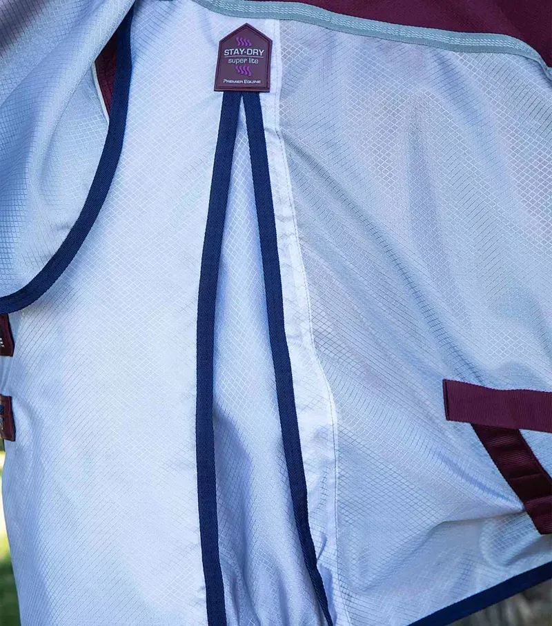 Premier Equine Buster Stay-Dry Super Lite Fly Rug With Surcingles - Wine-3