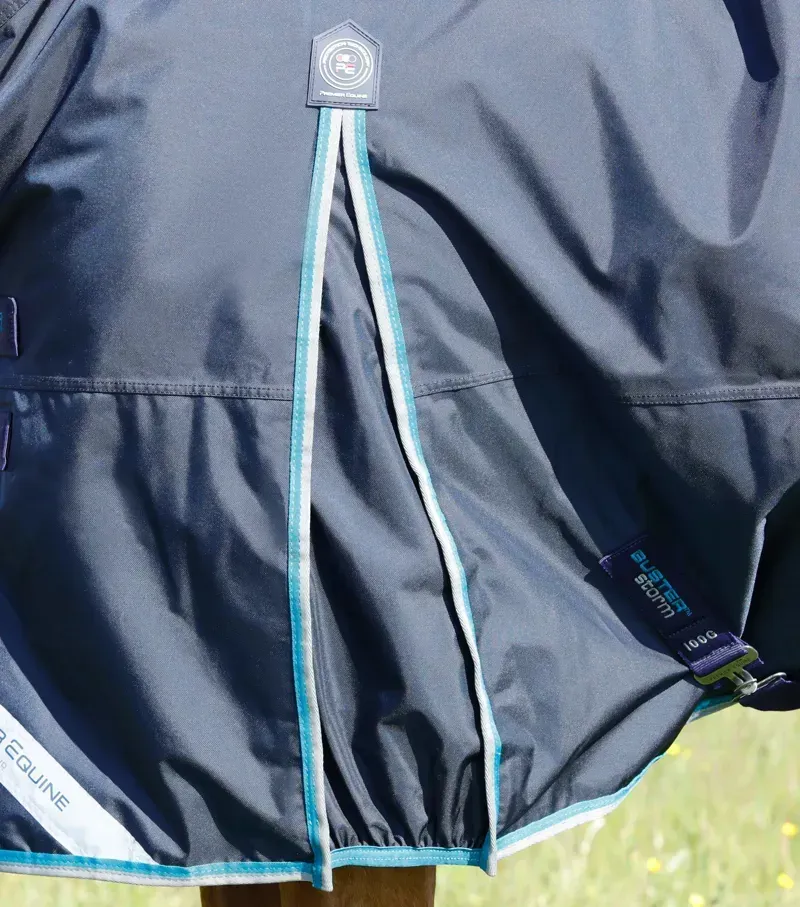 Premier Equine Buster Storm 100g Combo Turnout Rug With Snug-Fit Neck - Navy-3