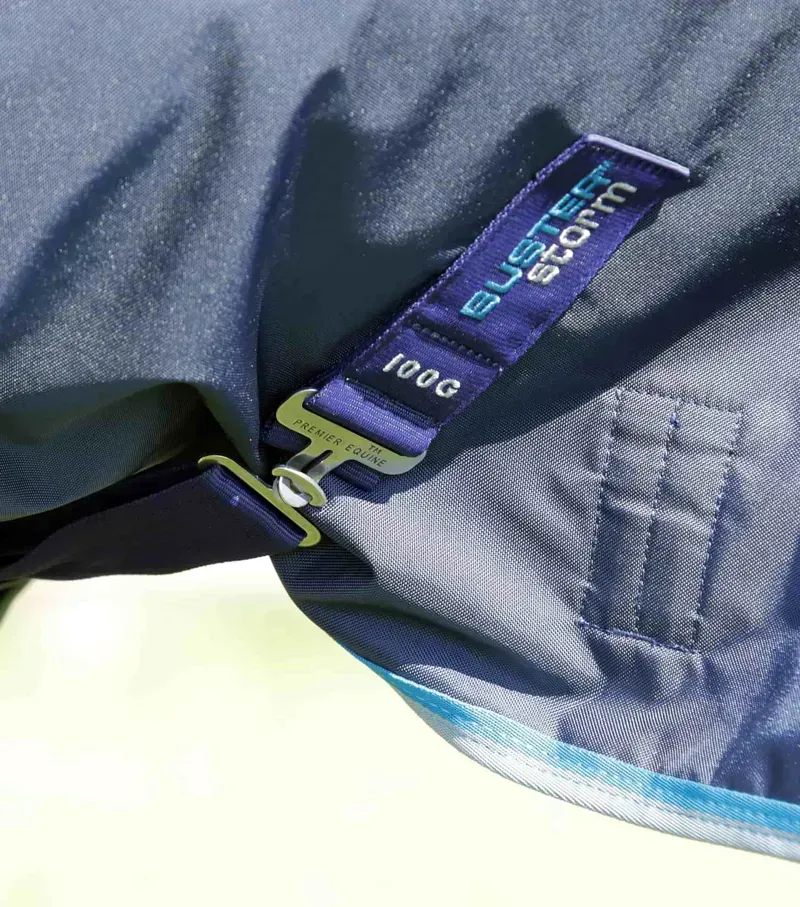Premier Equine Buster Storm 100g Combo Turnout Rug With Snug-Fit Neck - Navy-4