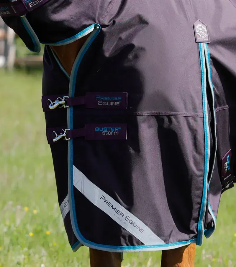 Premier Equine Buster Storm 100g Combo Turnout Rug With Snug-Fit Neck - Purple-2