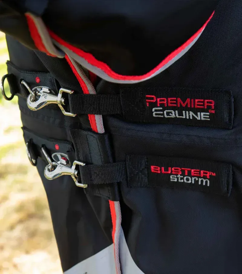 Premier Equine Buster Storm 400g Combo Turnout Rug With Snug-Fit Neck - Black-2
