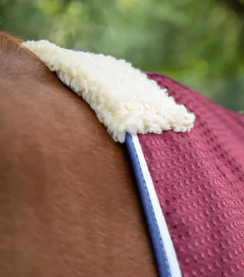 Premier Equine Buster Waffle Horse Cooler Rug - Burgundy-2