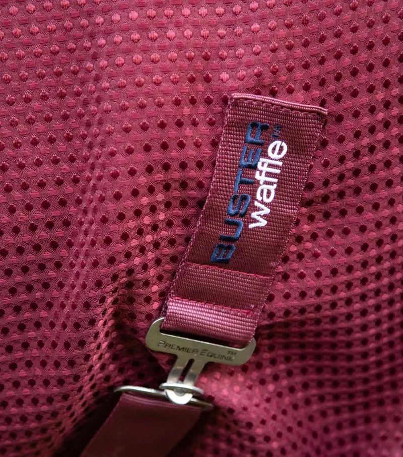 Premier Equine Buster Waffle Horse Cooler Rug - Burgundy-4