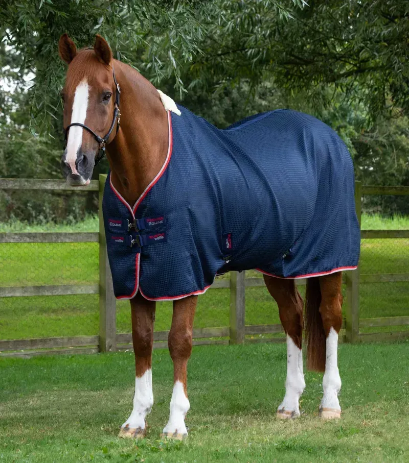 Premier Equine Buster Waffle Horse Cooler Rug - Navy