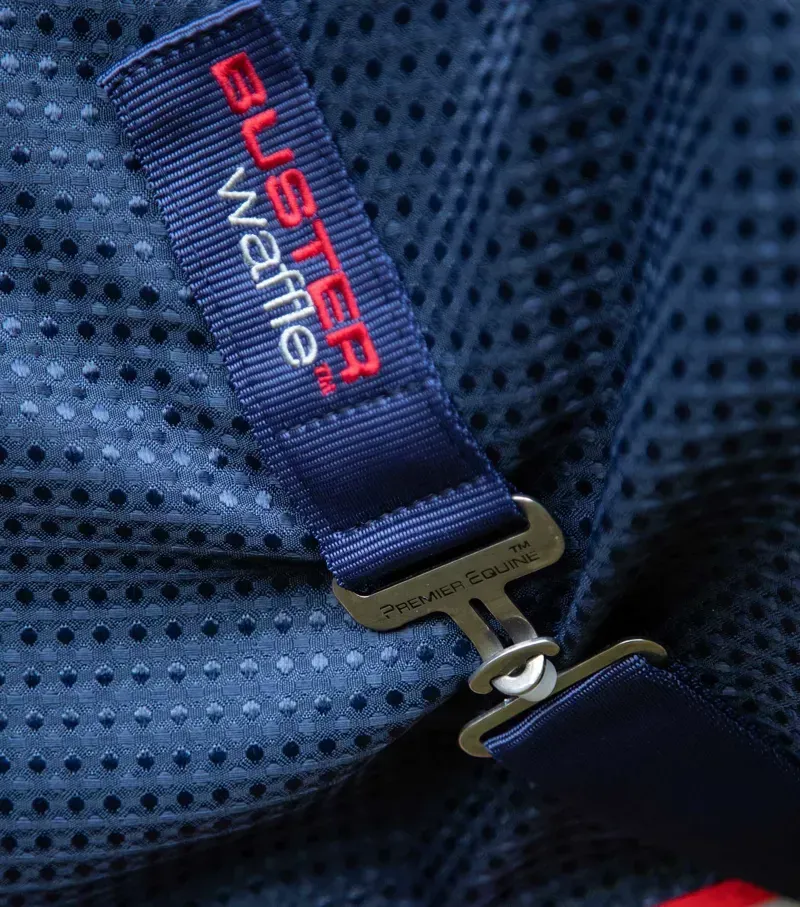 Premier Equine Buster Waffle Horse Cooler Rug - Navy-4