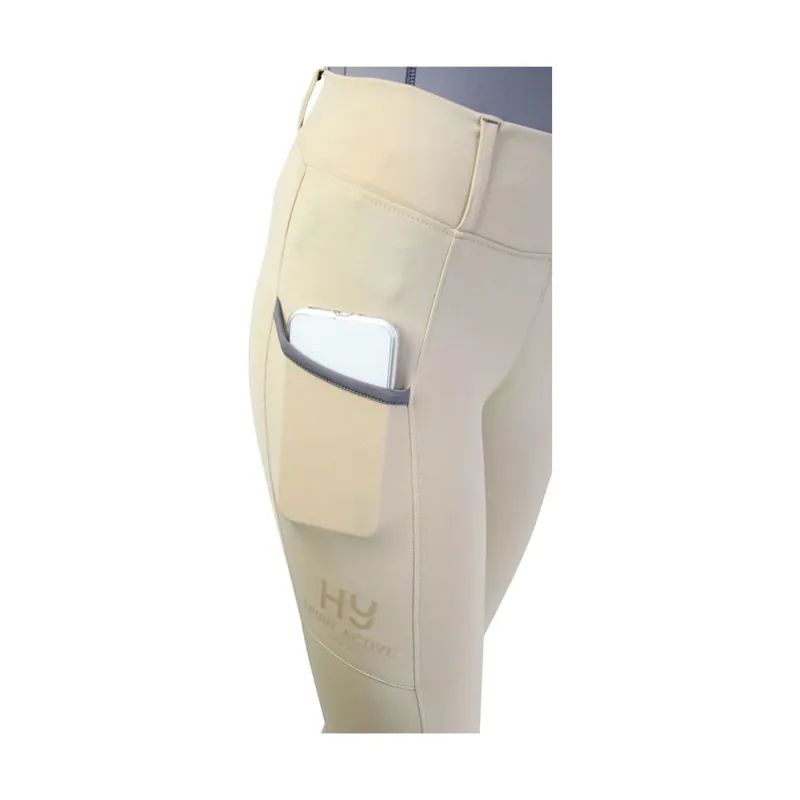 Hy Sport Active Ladies Riding Tights - Beige/Pencil Point Grey-1