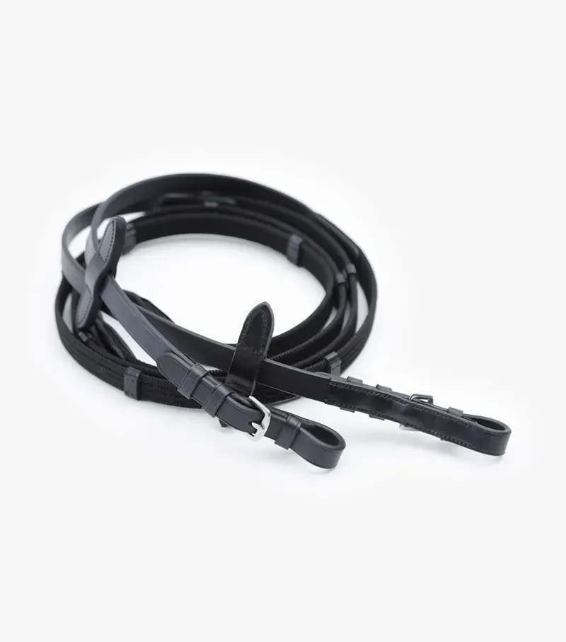 Premier Equine 3/4 Caloveto Web Reins - Black-2