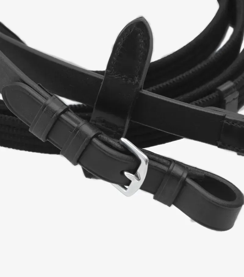 Premier Equine 3/4 Caloveto Web Reins - Black-3