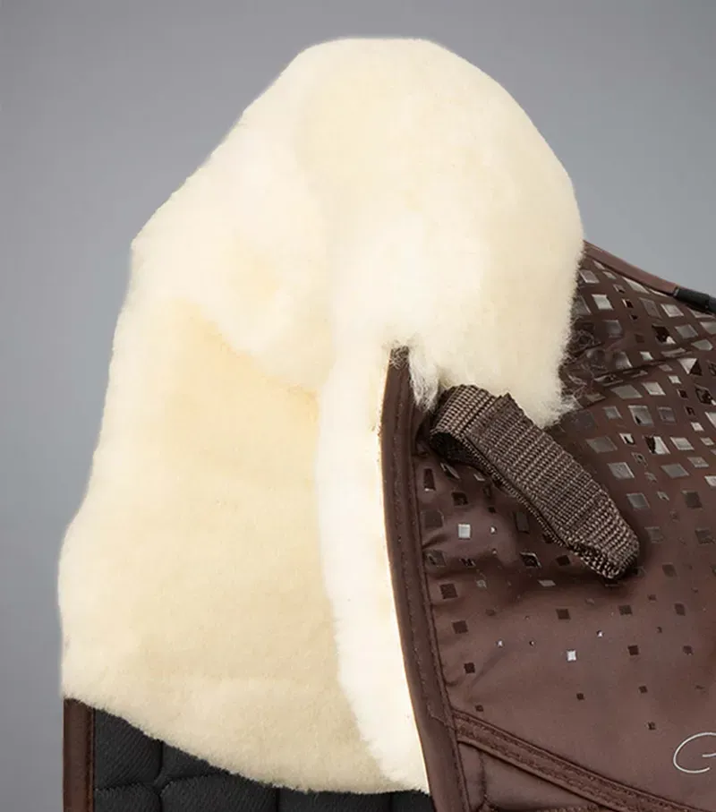 Premier Equine Capella Close Contact Merino Wool Dressage Square - Brown/Natural-1