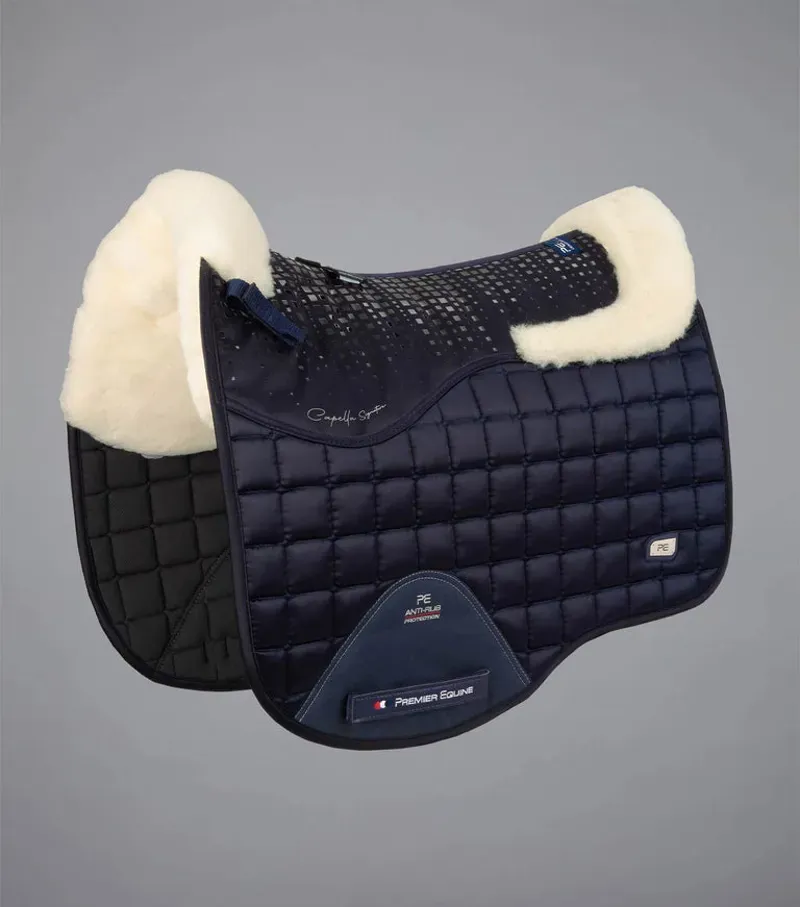 Premier Equine Capella Close Contact Merino Wool Dressage Square - Navy/Natural