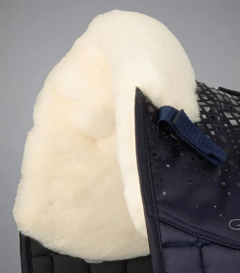 Premier Equine Capella Close Contact Merino Wool Dressage Square - Navy/Natural-1