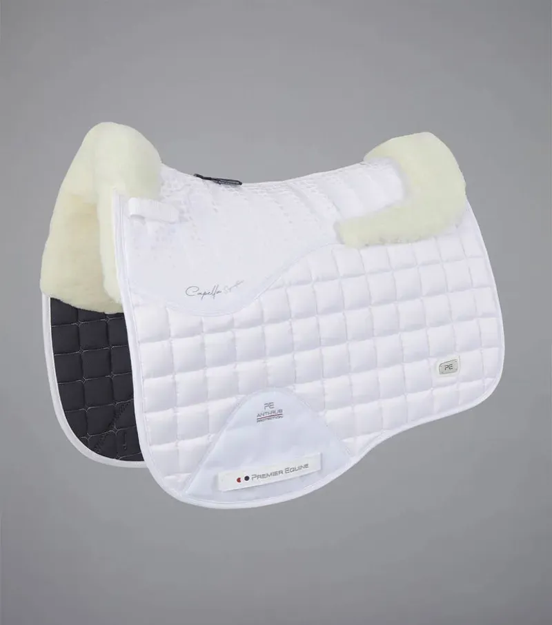 Premier Equine Capella Close Contact Merino Wool Dressage Square - White/Natural