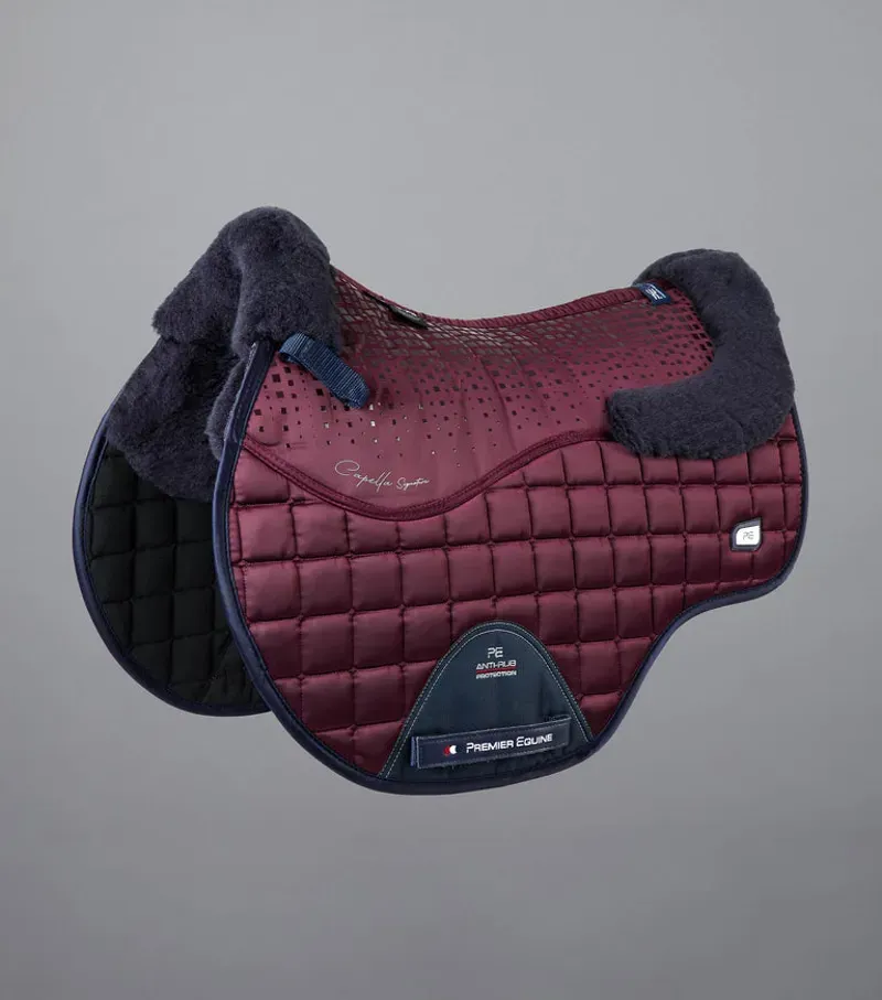 Premier Equine Capella Close Contact Merino Wool GP/Jump Square - Wine/Navy