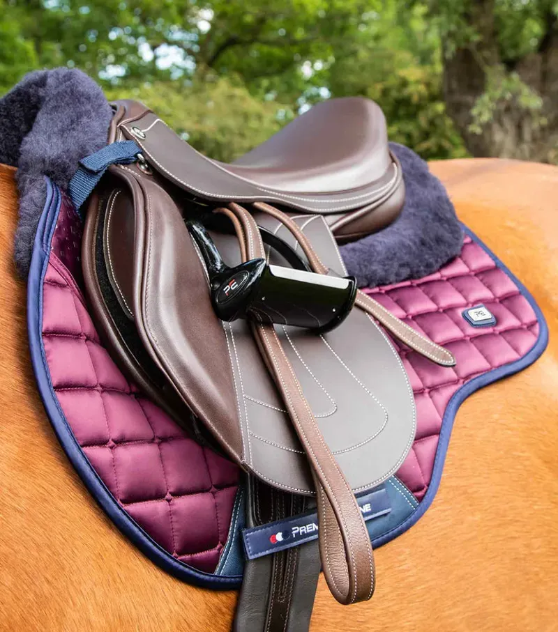 Premier Equine Capella Close Contact Merino Wool GP/Jump Square - Wine/Navy-1