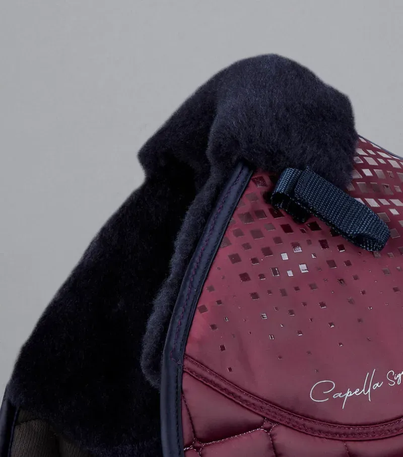 Premier Equine Capella Close Contact Merino Wool GP/Jump Square - Wine/Navy-2