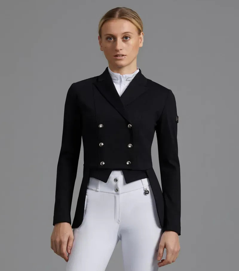 Premier Equine Ladies Capriole Short Tail Dressage Jacket - Black