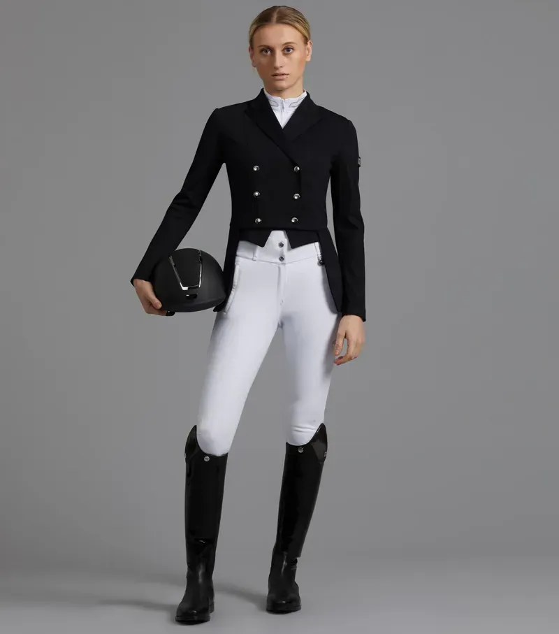 Premier Equine Ladies Capriole Short Tail Dressage Jacket - Black-1