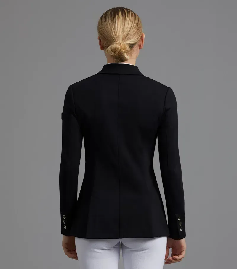 Premier Equine Ladies Capriole Short Tail Dressage Jacket - Black-2