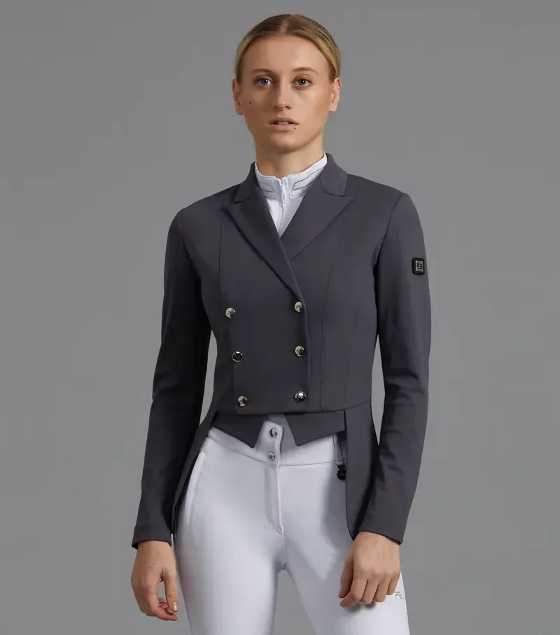 Premier Equine Ladies Capriole Short Tail Dressage Jacket - Grey