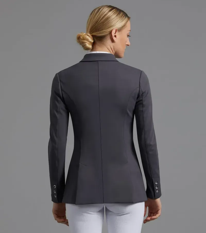 Premier Equine Ladies Capriole Short Tail Dressage Jacket - Grey-2