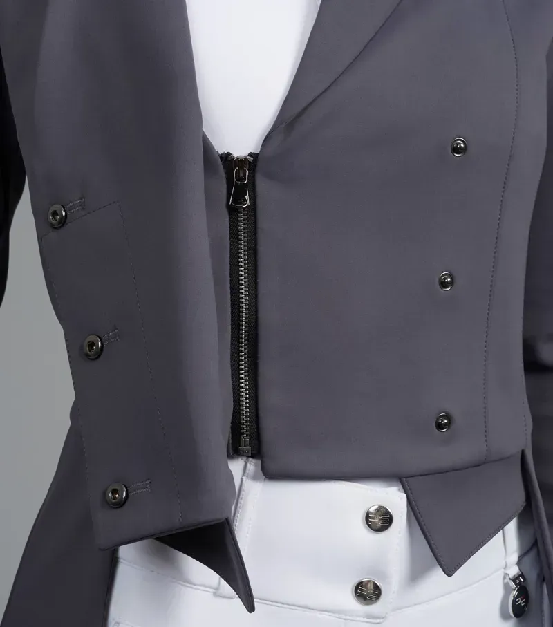 Premier Equine Ladies Capriole Short Tail Dressage Jacket - Grey-5