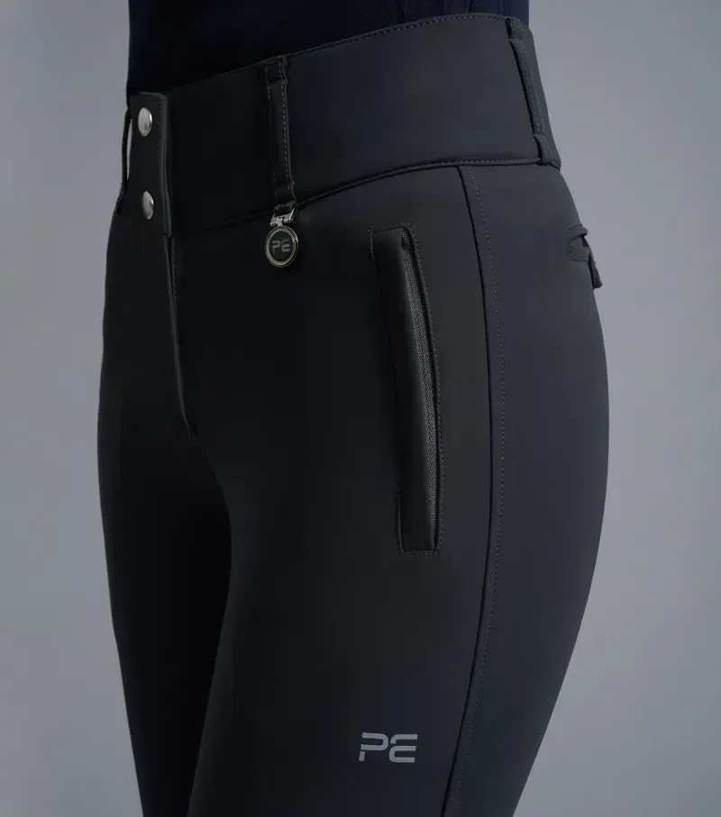 Premier Equine Ladies Carapello Full Seat Gel Riding Breeches - Anthracite-2