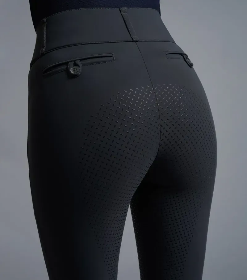 Premier Equine Ladies Carapello Full Seat Gel Riding Breeches - Anthracite-3