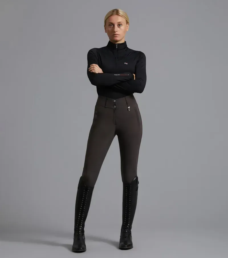 Premier Equine Ladies Carapello Full Seat Gel Riding Breeches - Liquorice