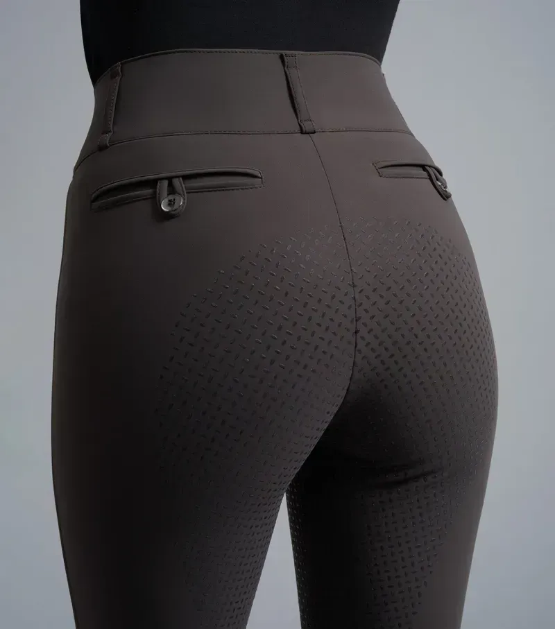 Premier Equine Ladies Carapello Full Seat Gel Riding Breeches - Liquorice-3
