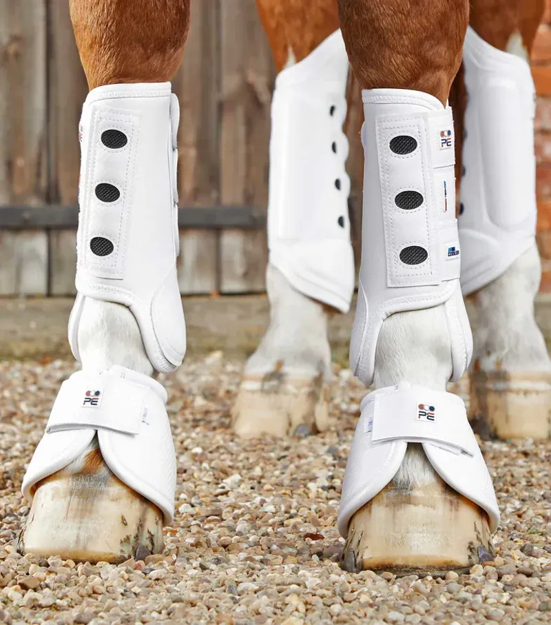 Premier Equine Carbon Tech Air Cooled Eventing Boots - White-1