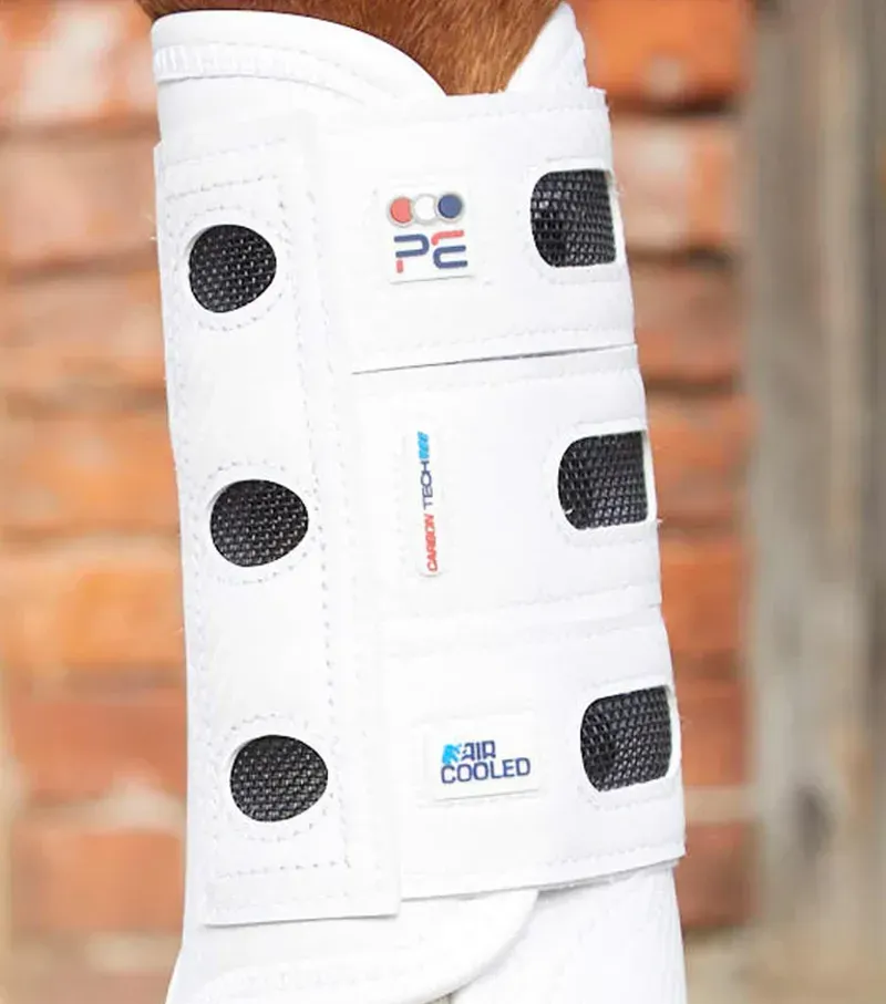 Premier Equine Carbon Tech Air Cooled Eventing Boots - White-3