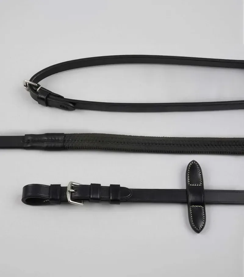Premier Equine 5/8 Cassano Rubber Grip Reins - Black