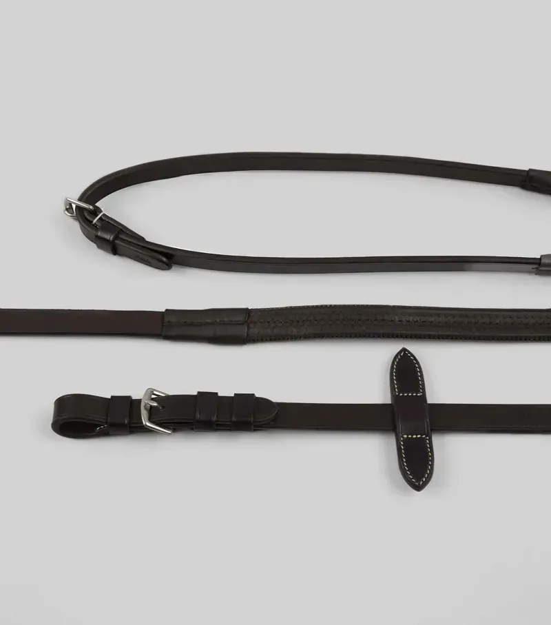 Premier Equine 5/8 Cassano Rubber Grip Reins - Brown