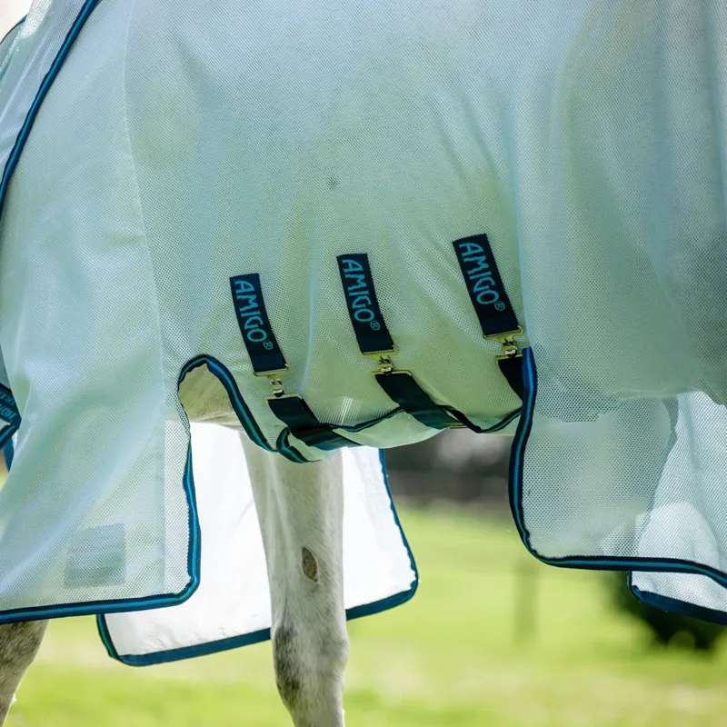 Horseware Amigo Bug Buster Fly Rug - Azure Blue/Navy/Electric Blue-4