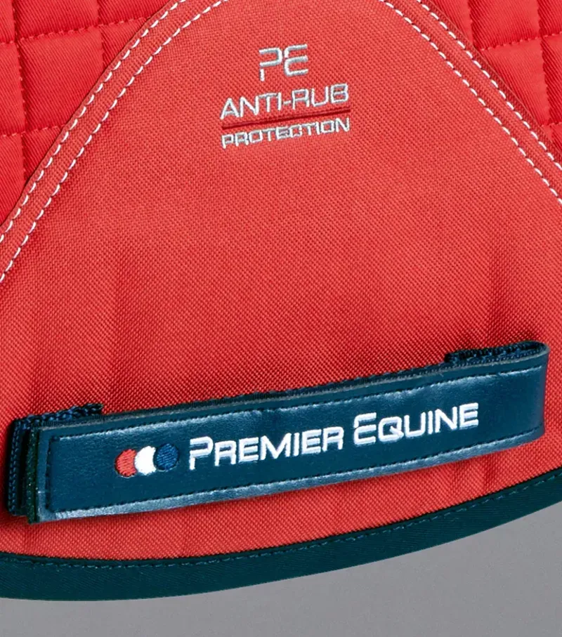 Premier Equine Close Contact European Cotton Saddle Pad - Dressage Square Red - Full-4