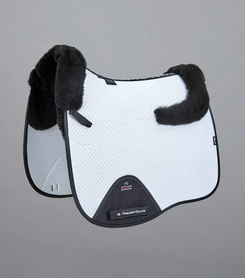 Premier Equine Close Contact Airtechnology Shockproof Wool Dressage Square - White/Black