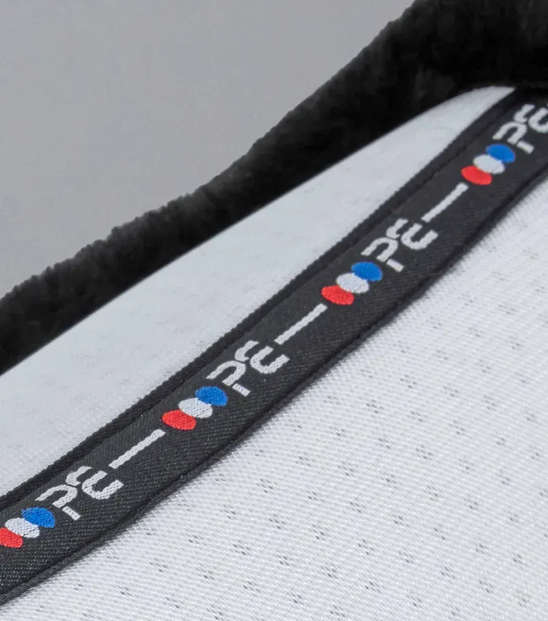 Premier Equine Close Contact Airtechnology Shockproof Wool Dressage Square - White/Black-5