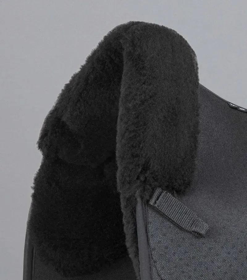 Premier Equine Close Contact Airtechnology Shockproof Wool Dressage Square - Black/Black-2