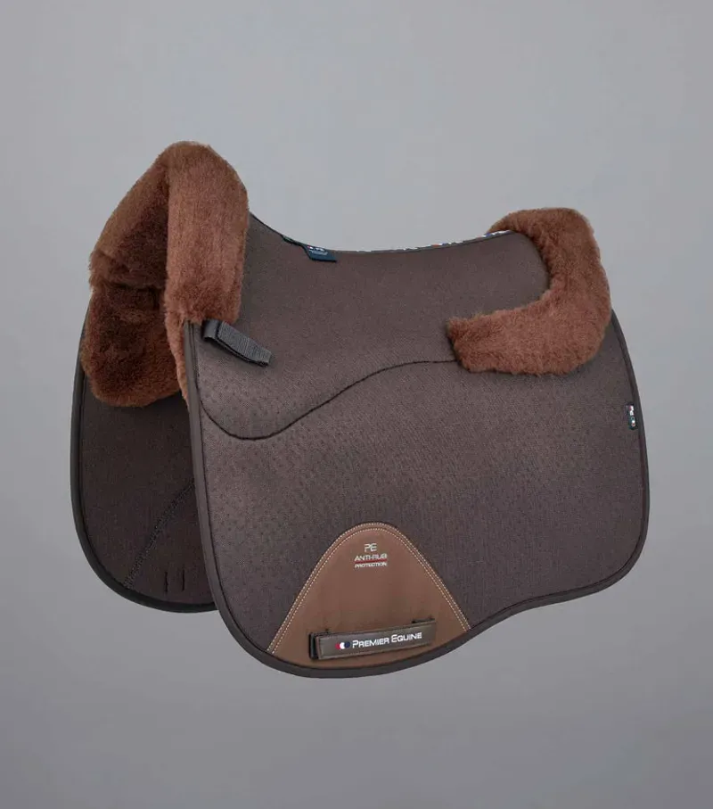Premier Equine Close Contact Airtechnology Shockproof Wool Dressage Square - Brown/Brown