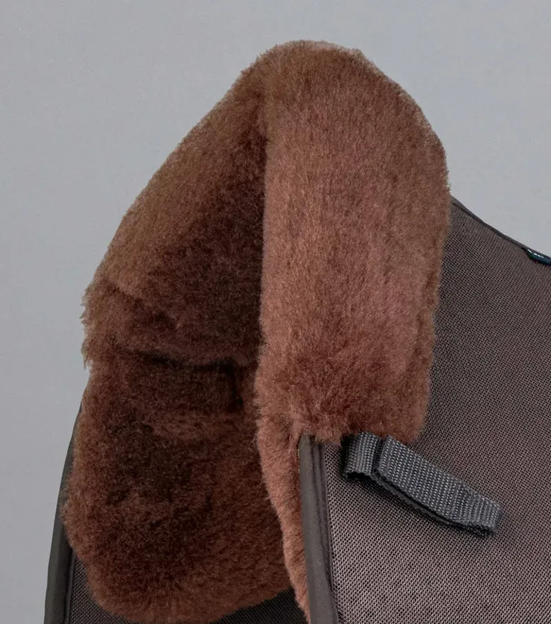 Premier Equine Close Contact Airtechnology Shockproof Wool Dressage Square - Brown/Brown-2