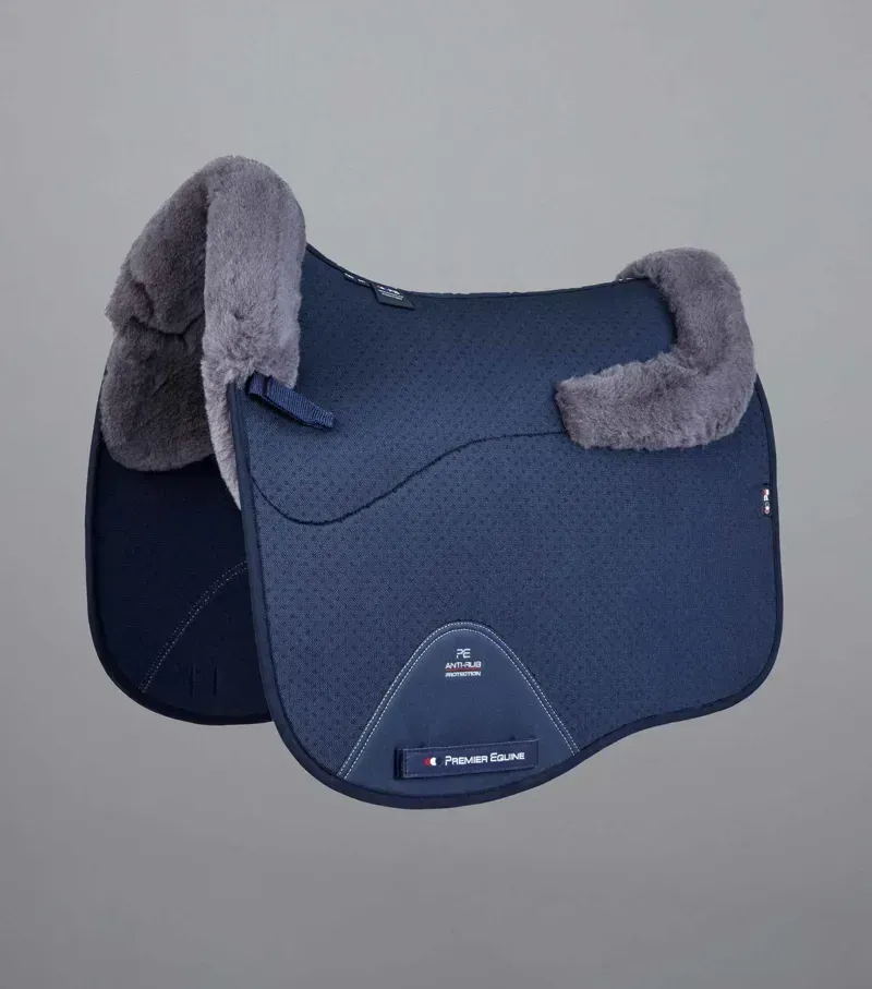 Premier Equine Close Contact Airtechnology Shockproof Wool Dressage Square - Navy/Grey