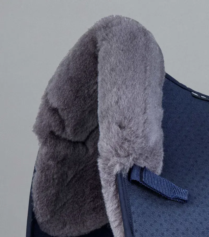 Premier Equine Close Contact Airtechnology Shockproof Wool Dressage Square - Navy/Grey-2