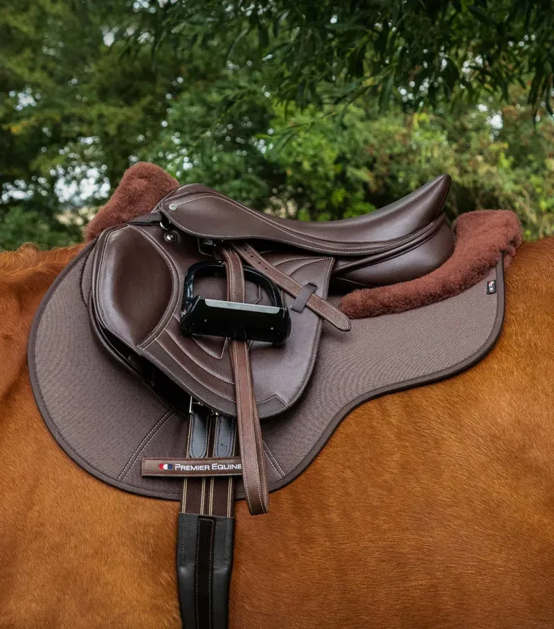 Premier Equine Close Contact Airtechnology Shockproof Wool GP/Jump Square - Brown/Brown-1