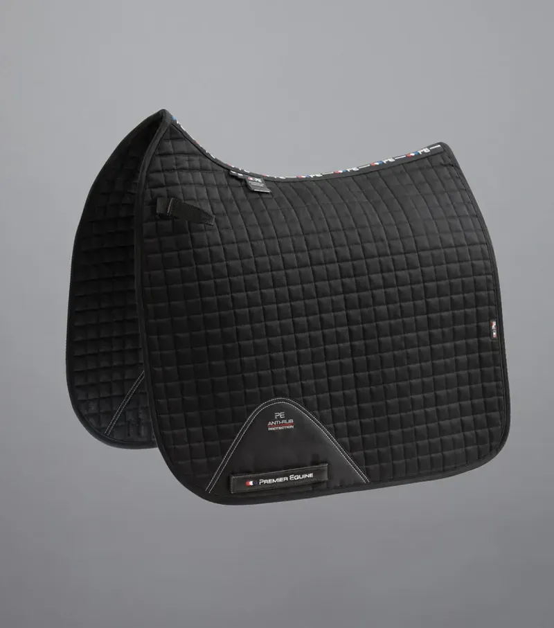 Premier Equine Close Contact Cotton Dressage Saddle Pad - Black