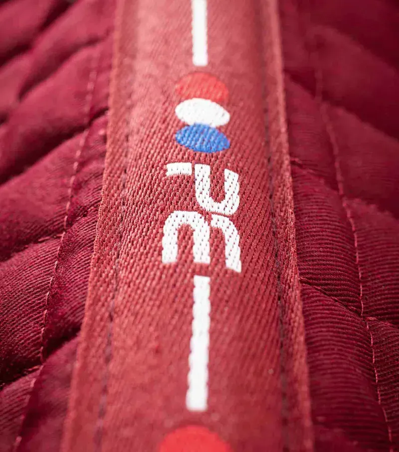 Premier Equine Close Contact Cotton Dressage Saddle Pad - Burgundy-5