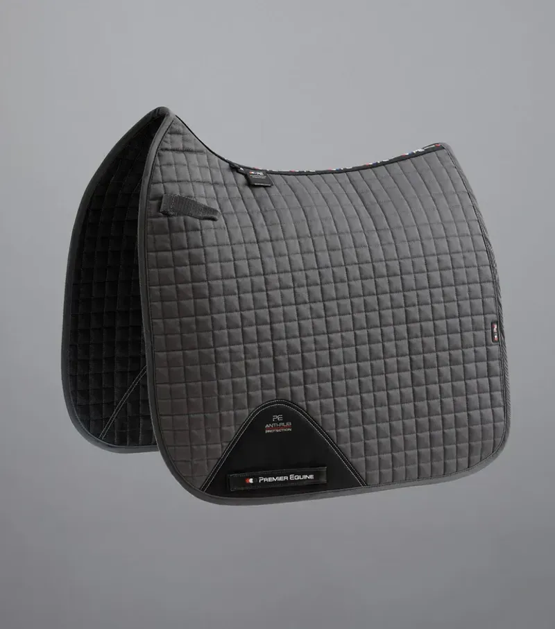 Premier Equine Close Contact Cotton Dressage Saddle Pad - Grey