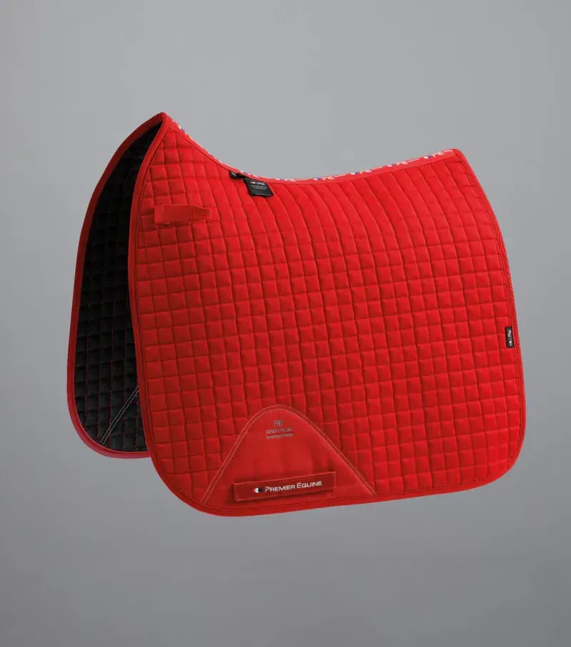 Premier Equine Close Contact Cotton Dressage Saddle Pad - Red